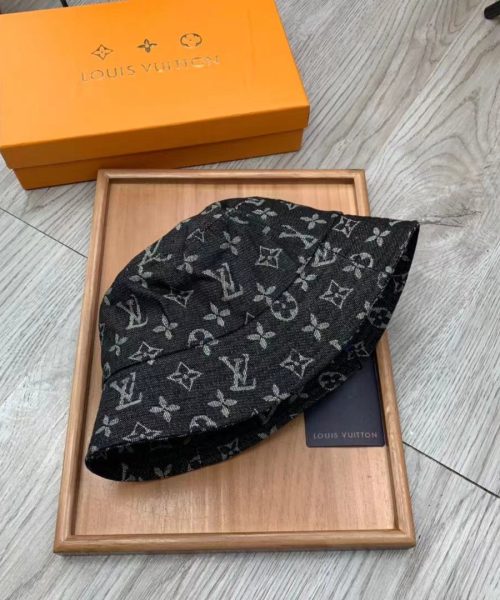 LV022 - Monogram Cotton Bucket Hat Black