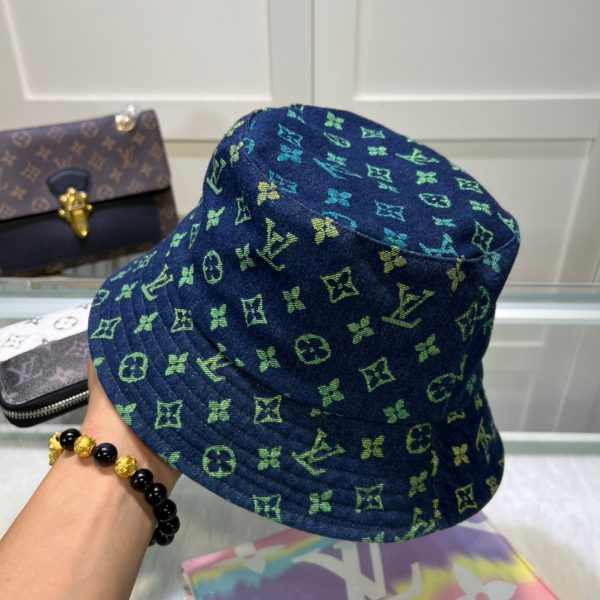 LV032 - Monogram Yellow Denim Bucket Hat - Image 4