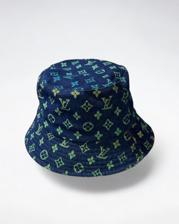 LV032 - Monogram Yellow Denim Bucket Hat - Image 2