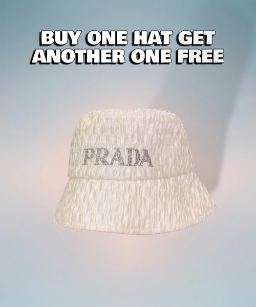 PR004 - Monogram Cotton Bucket Hat White