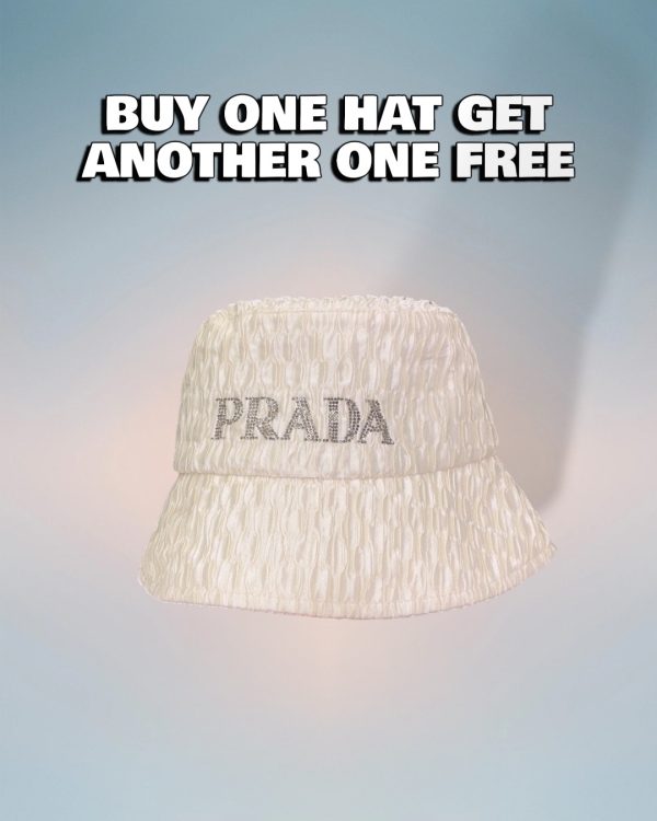 PR004 - Monogram Cotton Bucket Hat White