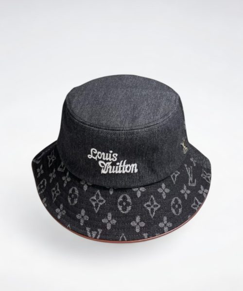 LV051 - Logo Denim Bucket Hat Black