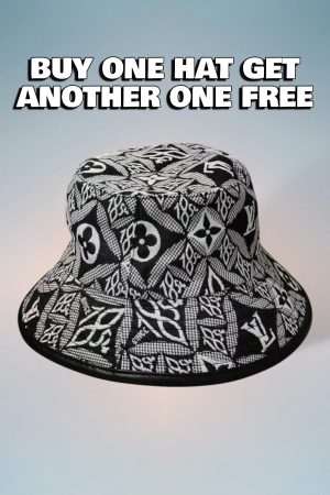LV020 - Monogram Cotton Since 1854 Black Monogram Bucket Hat