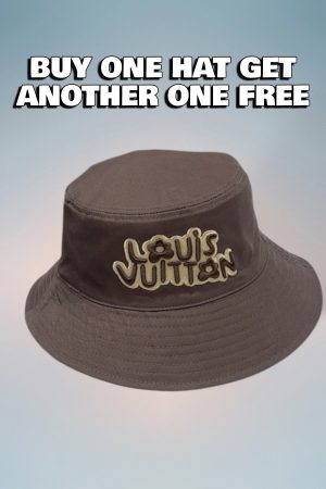 LV044 - Logo Cotton Bucket Hat Brown Reversible
