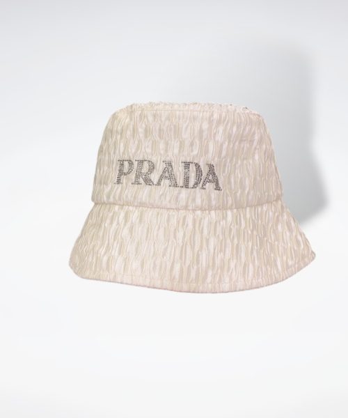 PR004 - Monogram Cotton Bucket Hat White