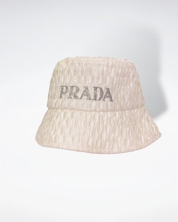 PR004 - Monogram Cotton Bucket Hat White - Image 2