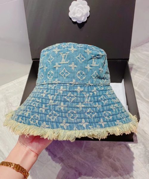 LV004 - Monogram Denim Bucket Hat Light Blue