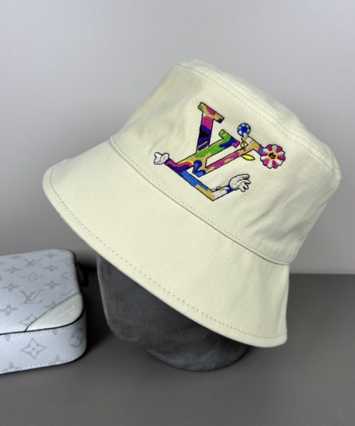 LV055 - Logo Cotton Bucket Hat Beige Reversible