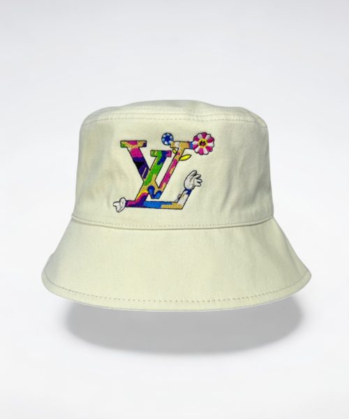 LV055 - Logo Cotton Bucket Hat Beige Reversible