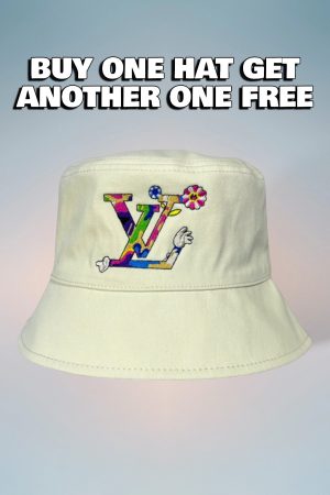 LV055 - Logo Cotton Bucket Hat Beige Reversible