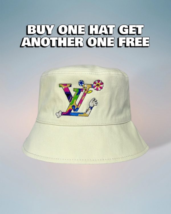 LV055 - Logo Cotton Bucket Hat Beige Reversible