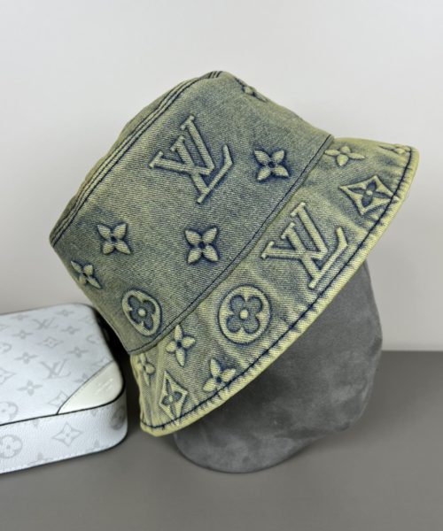 LV053 - Logo Denim Bucket Hat Moss Green