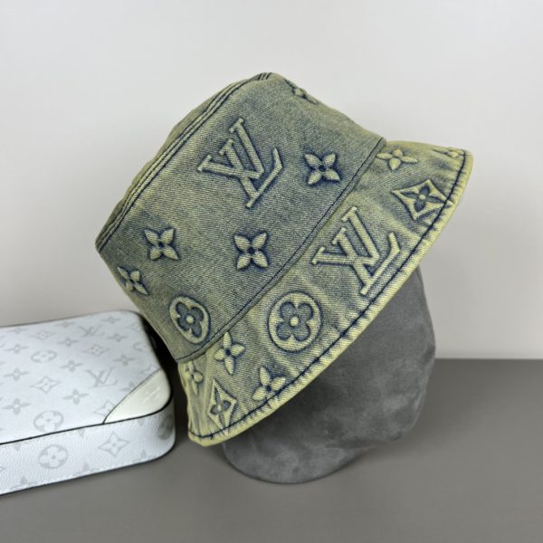 LV053 - Logo Denim Bucket Hat Moss Green - Image 8