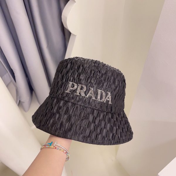 PR005 - Monogram Cotton Bucket Hat Black - Image 6