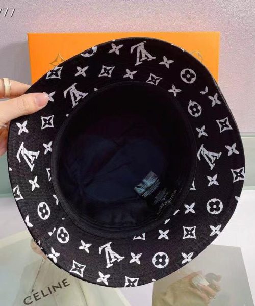 LV003 - Monogram Canvas Bucket Hat Black