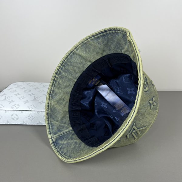 LV053 - Logo Denim Bucket Hat Moss Green - Image 9
