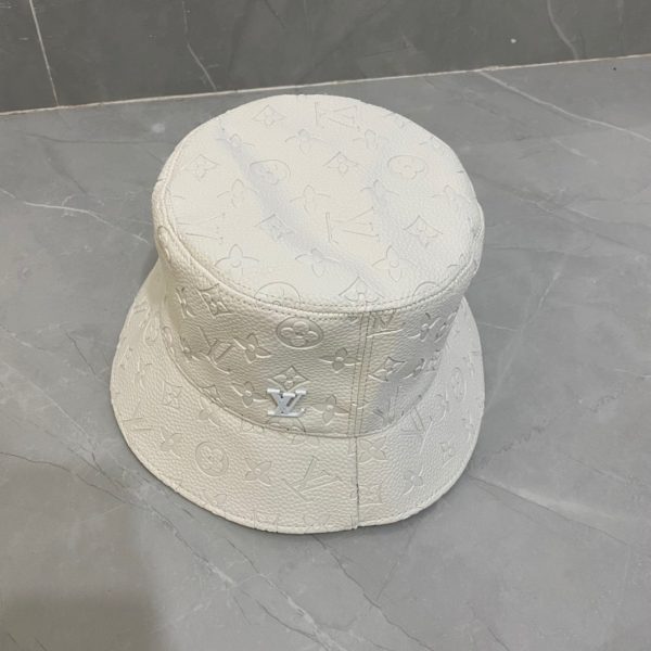 LV029 - Leather Bucket Hat White - Image 6