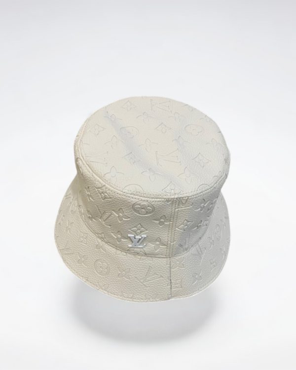 LV029 - Leather Bucket Hat White - Image 2