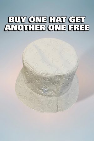 LV029 - Leather Bucket Hat White
