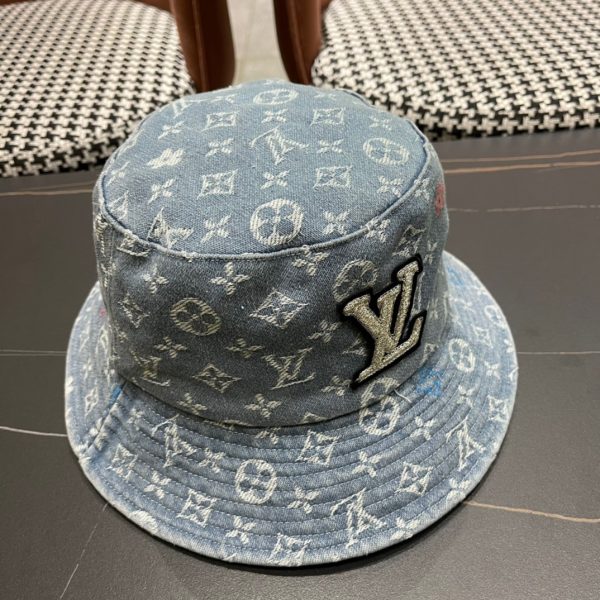 LV058 - Monogram Denim Bucket Hat Light Blue - Image 11