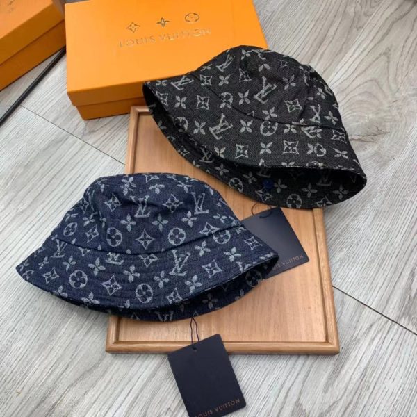 LV022 - Monogram Cotton Bucket Hat Black - Image 9