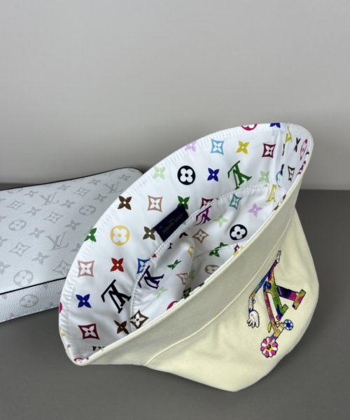 LV055 - Logo Cotton Bucket Hat Beige Reversible