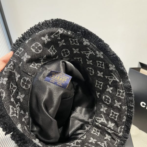 LV060 - Monogram Denim Bucket Hat Black - Image 10