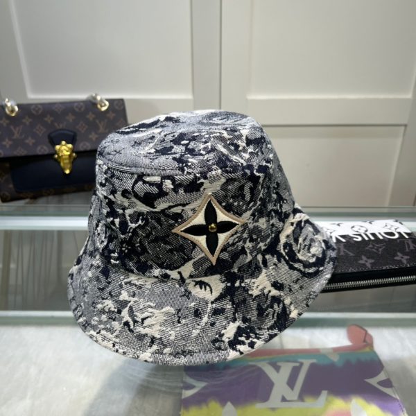 LV026 - Monogram Denim Bucket Hat Grey - Image 8