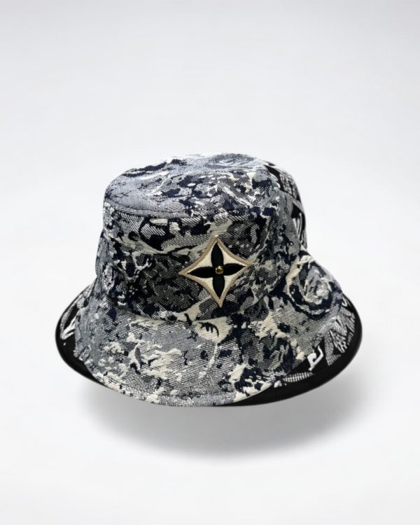 LV026 - Monogram Denim Bucket Hat Grey - Image 2