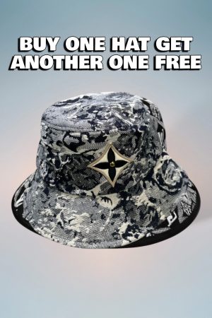 LV026 - Monogram Denim Bucket Hat Grey