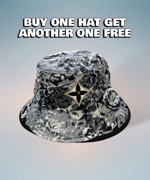 LV026 - Monogram Denim Bucket Hat Grey
