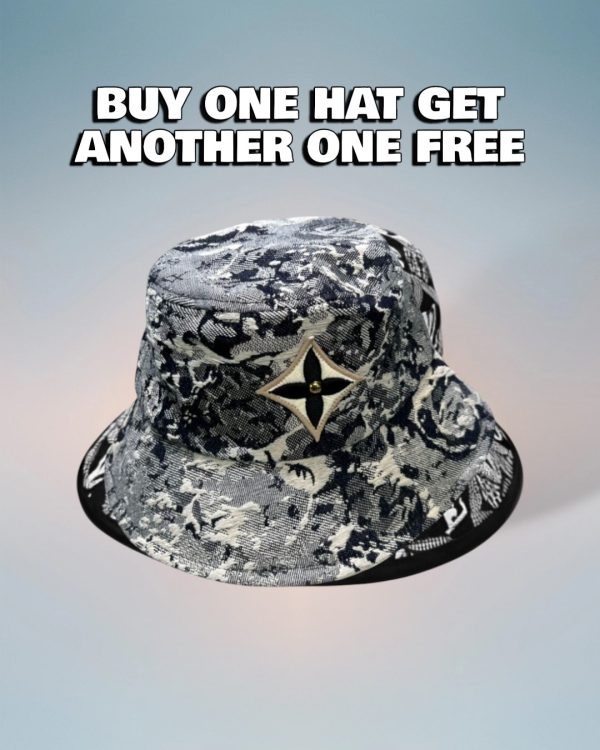 LV026 - Monogram Denim Bucket Hat Grey