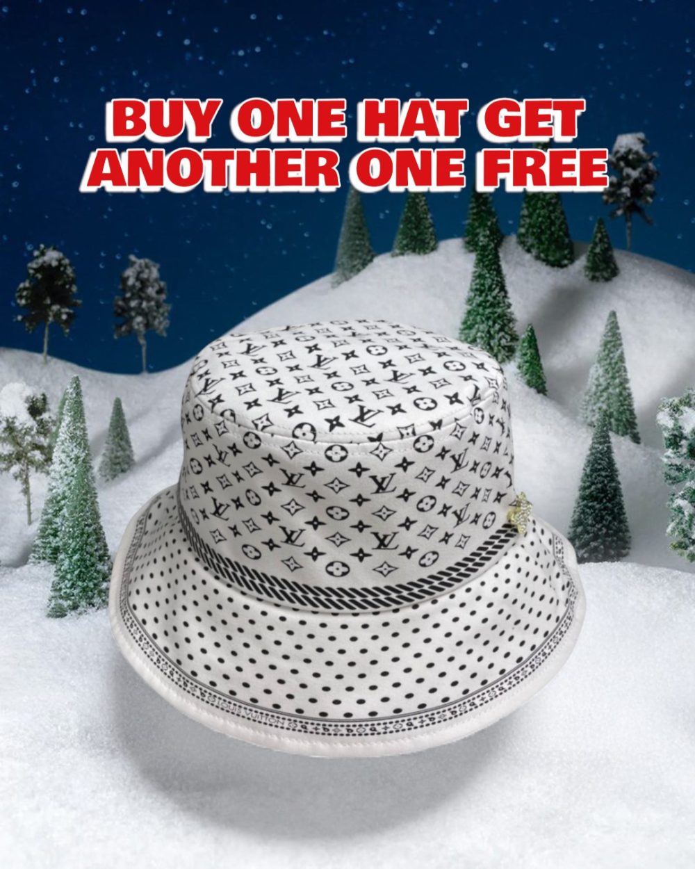 LV048 - Monogram Canvas Bucket Hat White