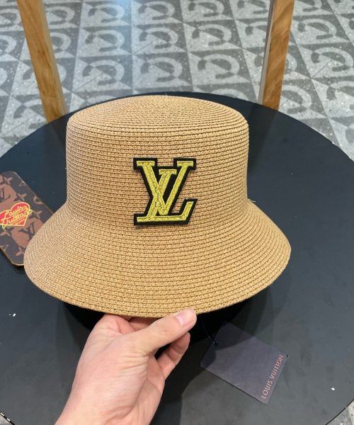 LV070 - Logo Straw bucket hat Beige