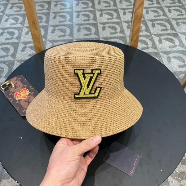 LV070 - Logo Straw bucket hat Beige - Image 4