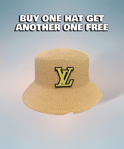 LV070 - Logo Straw bucket hat Beige