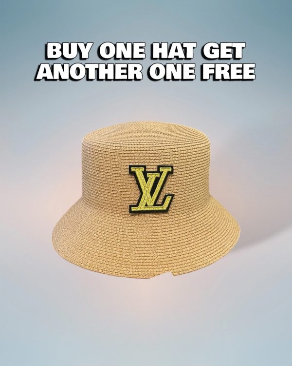 LV070 - Logo Straw bucket hat Beige