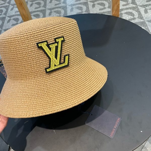LV070 - Logo Straw bucket hat Beige - Image 3
