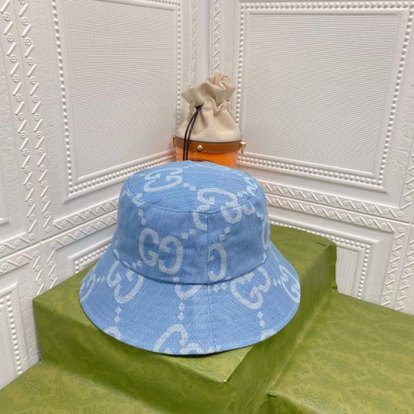 GC003 - Monogram Canvas Bucket Hat Blue - Image 6