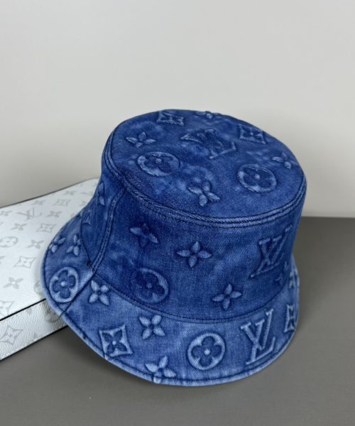 LV054 - Logo Denim Bucket Hat Blue