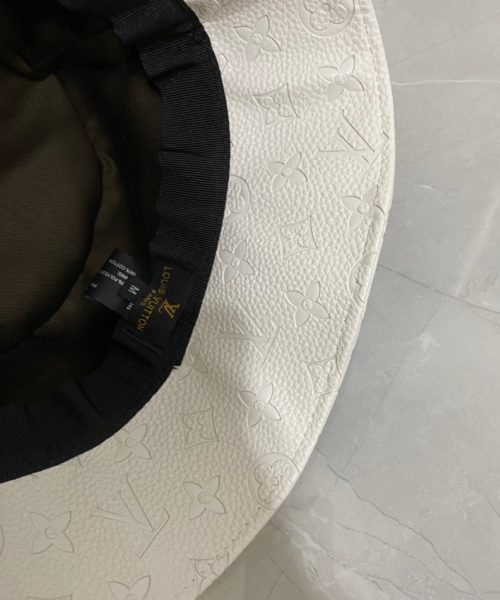 LV029 - Leather Bucket Hat White