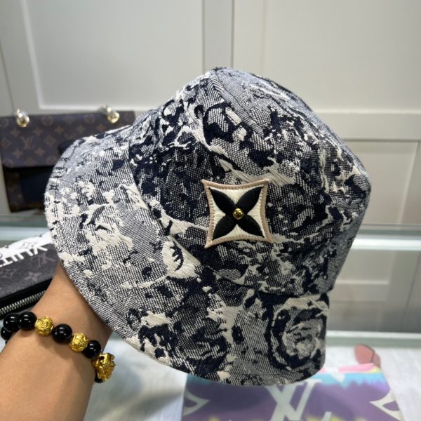 LV026 - Monogram Denim Bucket Hat Grey - Image 9