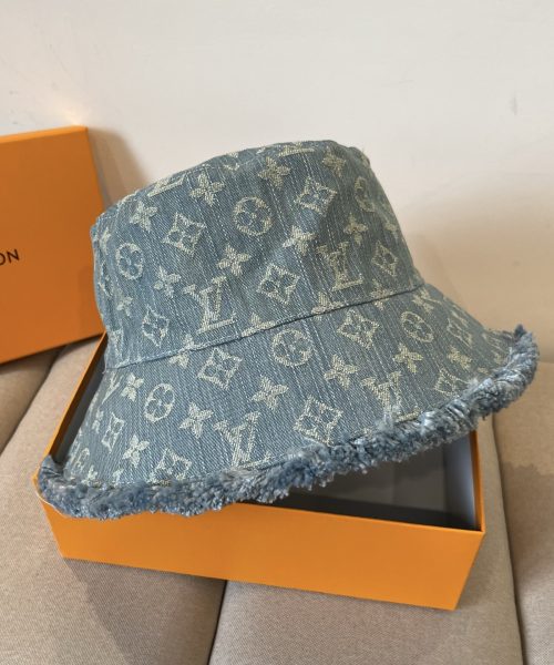 LV075 - Monogram Denim Bucket Hat Blue