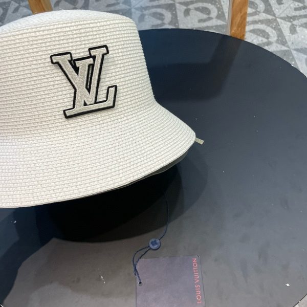 LV071 - Logo Straw bucket hat White - Image 3