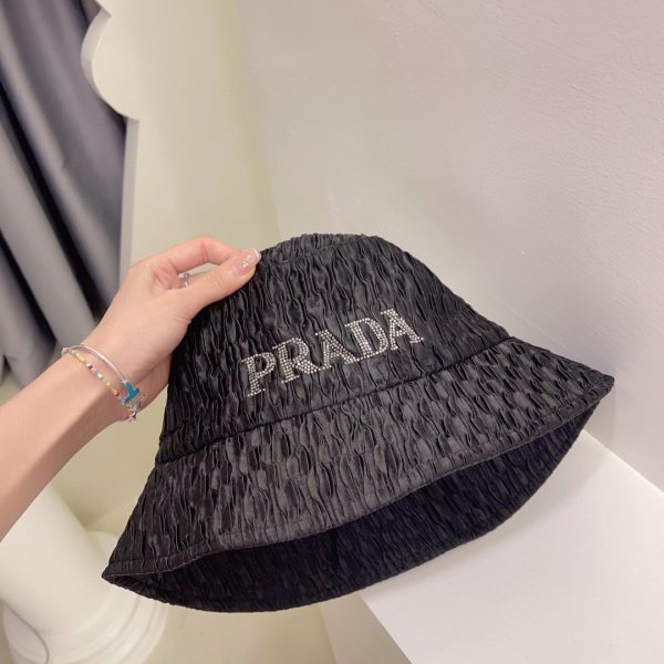 PR005 - Monogram Cotton Bucket Hat Black - Image 5