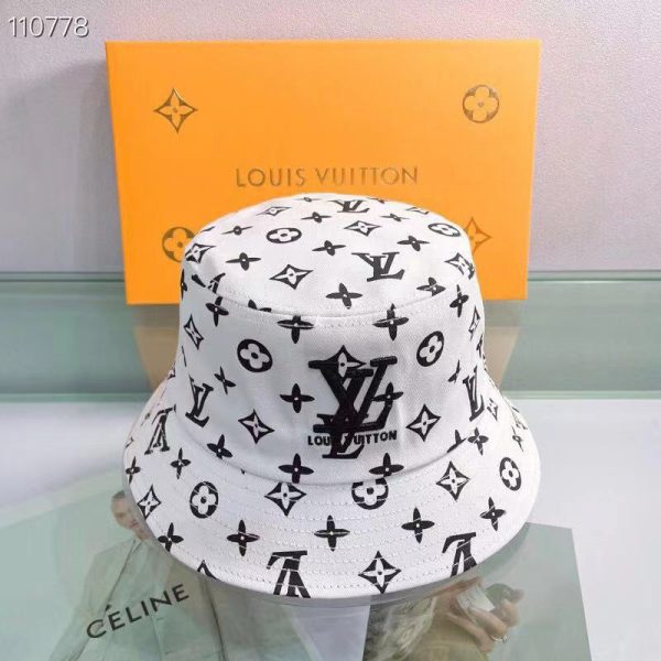 LV002 - Monogram Canvas Bucket Hat White - Image 6