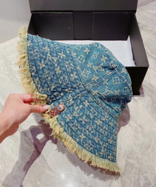 LV004 - Monogram Denim Bucket Hat Light Blue