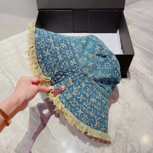 LV004 - Monogram Denim Bucket Hat Light Blue - Image 7