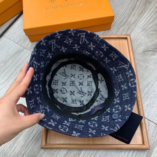 LV021 - Monogram Cotton Bucket Hat Blue - Image 7