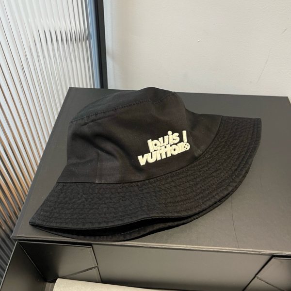 LV043 - Logo Cotton Bucket Hat Black - Image 5
